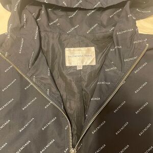 Balenciaga Black All-over Logo Print Jacket